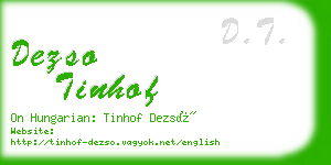 dezso tinhof business card